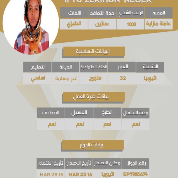 استقدام شغاله اثيوبيه